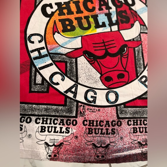 Rare Vintage MAGIC JOHNSON Chicago Bulls CB All Over Print T Shirt 90s Size L - Picture 3 of 11
